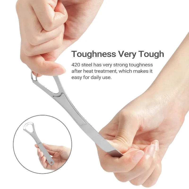 Stainless Steel Tongue Scraper Cleaner For Fresh Breath