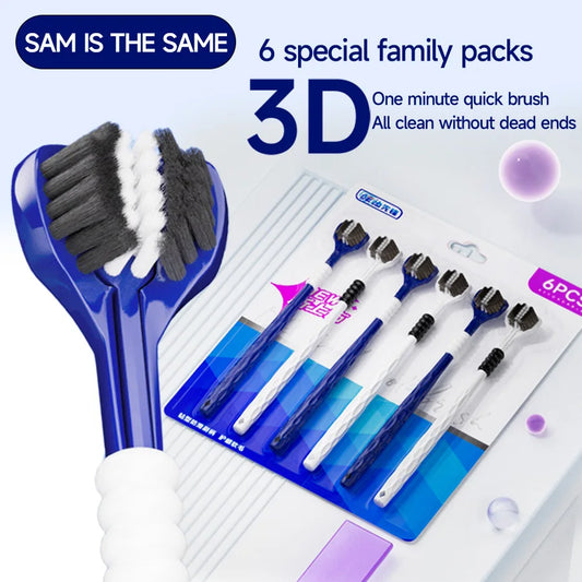 Three-Sided U-Shaped Manual Toothbrush Set for Adults