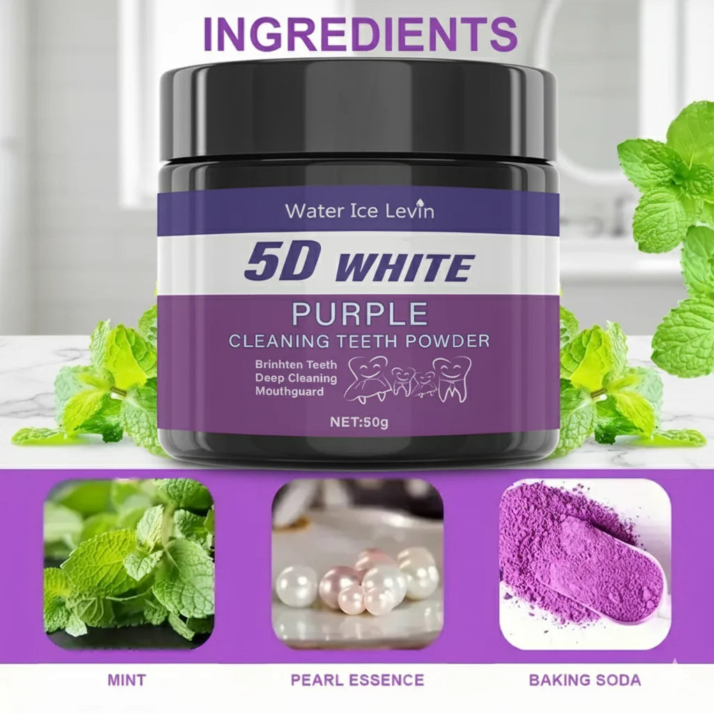 Purple Teeth Whitening Powder – Deep Clean & Fresh Breath