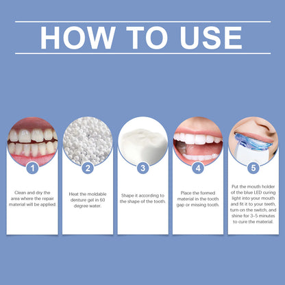 Home Tooth Repair And Whitening Kit With Blue LED Light