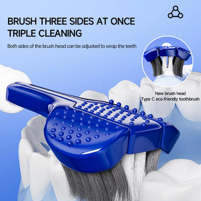 Three-Sided U-Shaped Manual Toothbrush Set for Adults
