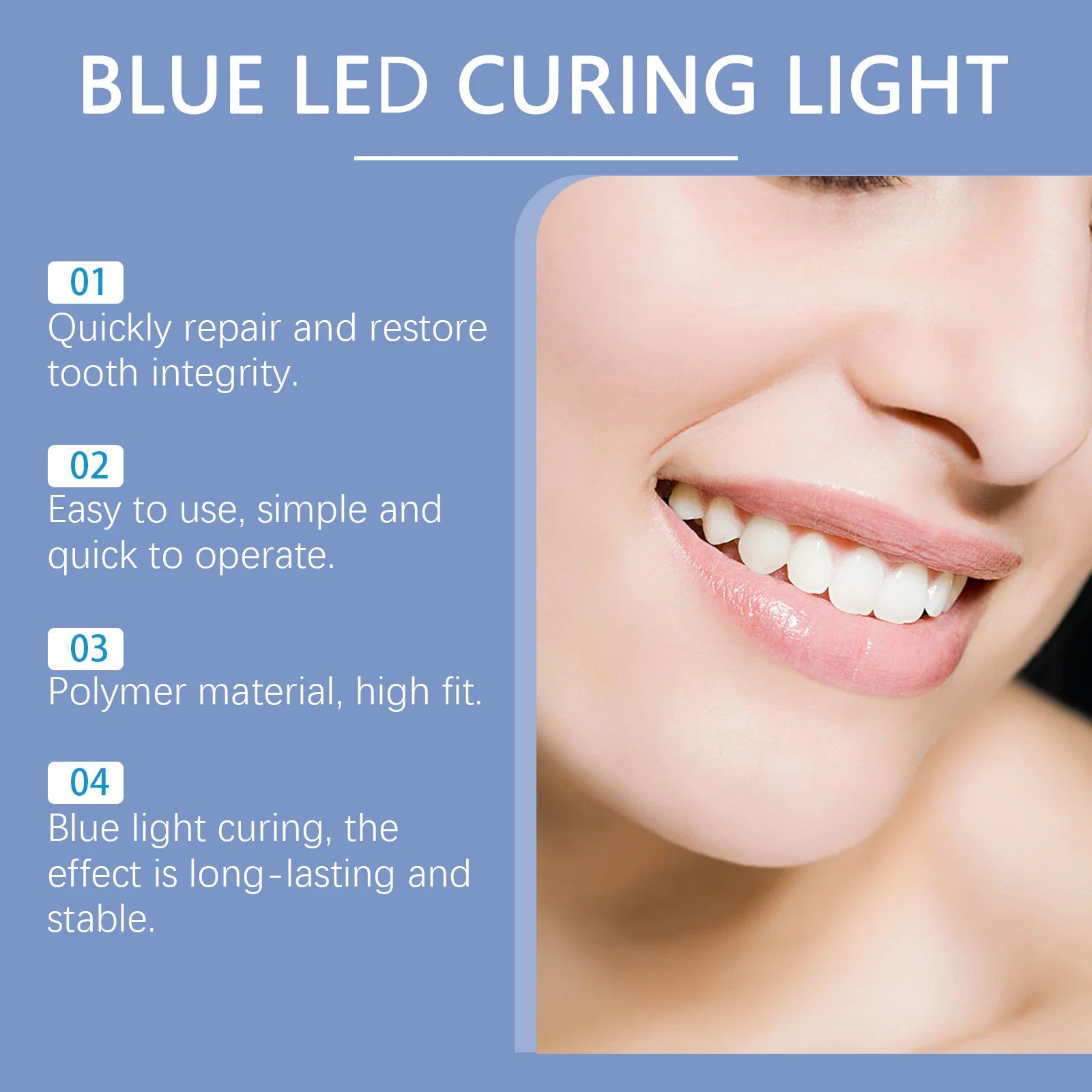 Home Tooth Repair And Whitening Kit With Blue LED Light
