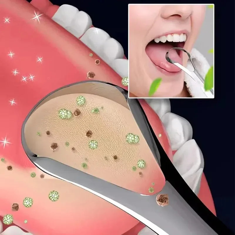 Stainless Steel Tongue Scraper Cleaner For Fresh Breath