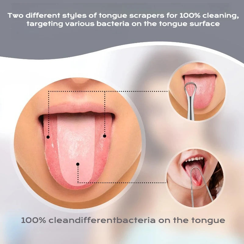 Stainless Steel Tongue Scraper Cleaner For Fresh Breath
